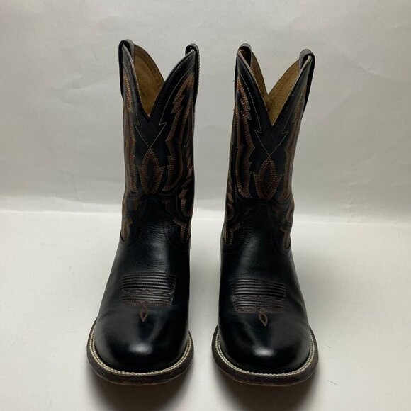ARIAT Mens Circuit Competitor Round Toe Black Brown Detail Boots Size 9.5 - Picture 3 of 10